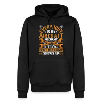 Love Avion aviation - Sweat à capuche Premium bio Homme - noir - Devant - Nico (187cm)