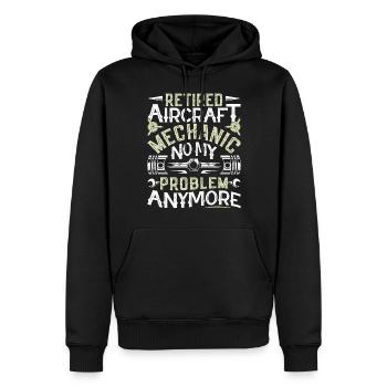 Love Avion aviation - Sweat à capuche Premium bio Homme - noir - Devant - Nico (187cm)