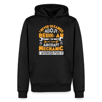 Love Avion aviation - Sweat à capuche Premium bio Homme - noir - Devant - Nico (187cm)