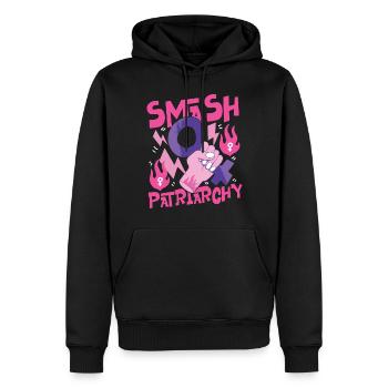 Le patriarcat féministe - Sweat à capuche Premium bio Homme - noir - Devant - Nico (187cm)