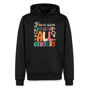 Feminist Feminism Includes All - Men’s Premium Organic Hoodie - black - Front - Nico (187cm)