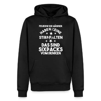 Feuerwehrmann Feuerwehr - Männer Premium Bio Hoodie - Schwarz - Vorne - Nico (187cm)