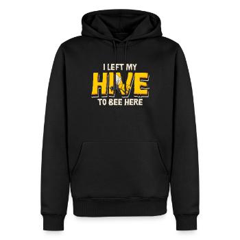Abeilles J’ai laissé ma ruche à l’abeille ici Abeilles Abeille mellifère - Sweat à capuche Premium bio Homme - noir - Devant - Nico (187cm)