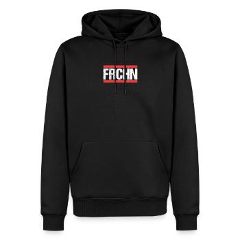 Frechenerin Frechener Frechen - Men’s Premium Organic Hoodie - black - Front - Nico (187cm)
