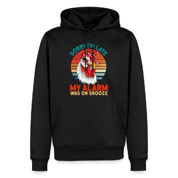 Agriculteurs Agriculteurs Poulets Poulet Cadeau - Sweat à capuche Premium bio Homme - noir - Devant - Nico (187cm)