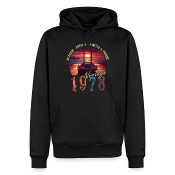 Vintage 1978 Geburtstag Synthwave Geburtsjahr 1978 - Männer Premium Bio Hoodie - Schwarz - Vorne - Nico (187cm)