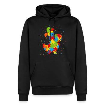 Carnaval Carnaval Carnaval Confettis Dino T-Rex - Sweat à capuche Premium bio Homme - noir - Devant - Nico (187cm)