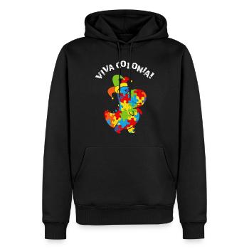 Viva Colonia Carnival Carnival Confetti Dino - Men’s Premium Organic Hoodie - black - Front - Nico (187cm)