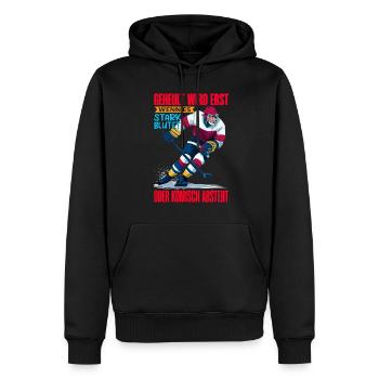 Eishockey Geschenk Eishockeyspieler Hockey - Männer Premium Bio Hoodie - Schwarz - Vorne - Nico (187cm)