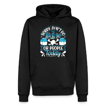 Produits laitiers intolérants au lactose - Sweat à capuche Premium bio Homme - noir - Devant - Nico (187cm)