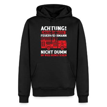 Feuerwehrmann Feuerwehr - Männer Premium Bio Hoodie - Schwarz - Vorne - Nico (187cm)