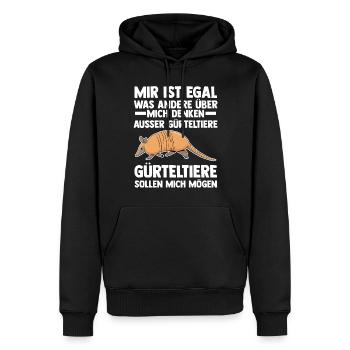 Gürteltier - Männer Premium Bio Hoodie - Schwarz - Vorne - Nico (187cm)