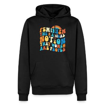 Le féminisme féministe Le radical - Sweat à capuche Premium bio Homme - noir - Devant - Nico (187cm)