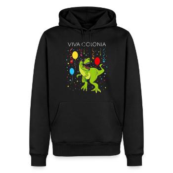 Carnival Confetti Viva Colonia Tyrannosaurus Rex - Men’s Premium Organic Hoodie - black - Front - Nico (187cm)
