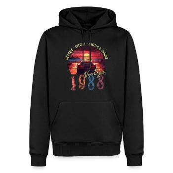 Vintage 1988 Geburtstag Synthwave Geburtsjahr 1988 - Männer Premium Bio Hoodie - Schwarz - Vorne - Nico (187cm)