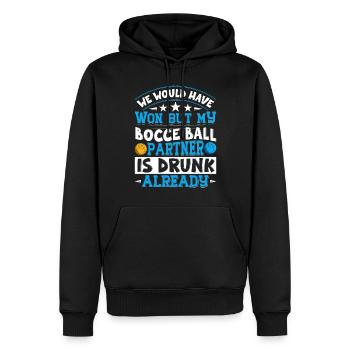 Funny Bocce Game - Men’s Premium Organic Hoodie - black - Front - Nico (187cm)