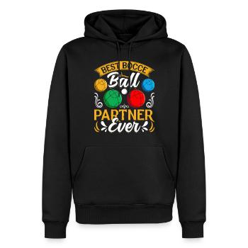 Funny Bocce Game - Men’s Premium Organic Hoodie - black - Front - Nico (187cm)