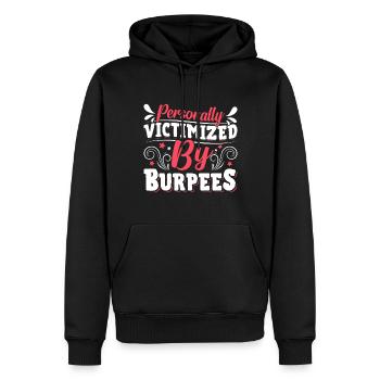Burpees Exercices Entraînement - Sweat à capuche Premium bio Homme - noir - Devant - Nico (187cm)