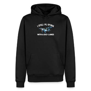 I still playing with planes, RC Airplane - Männer Premium Bio Hoodie - Schwarz - Vorne - Nico (187cm)