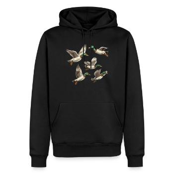 Canards colverts volants Canard Ferme Animal Canard Oiseaux Amoureux - Sweat à capuche Premium bio Homme - noir - Devant - Nico (187cm)