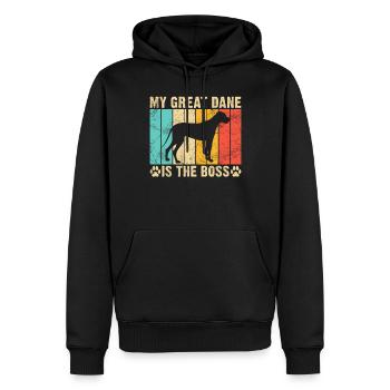 Great Dane Gifts - Männer Premium Bio Hoodie - Schwarz - Vorne - Nico (187cm)