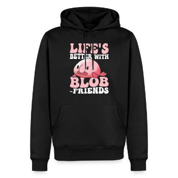 La vie est meilleure avec les propriétaires de Blobfish - Sweat à capuche Premium bio Homme - noir - Devant - Nico (187cm)