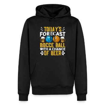 Funny Bocce Game - Men’s Premium Organic Hoodie - black - Front - Nico (187cm)
