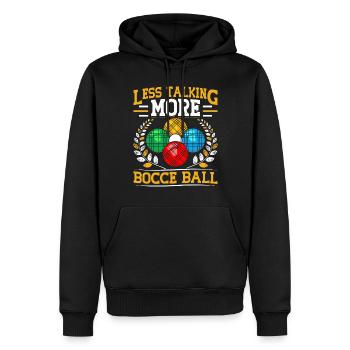 Funny Bocce Game - Men’s Premium Organic Hoodie - black - Front - Nico (187cm)