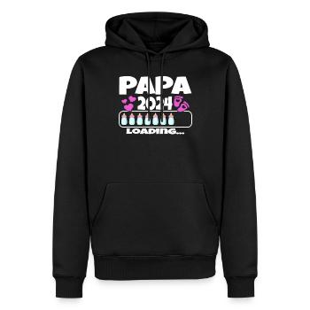 Father-to-be - Dad 2024 loading - Men’s Premium Organic Hoodie - black - Front - Nico (187cm)