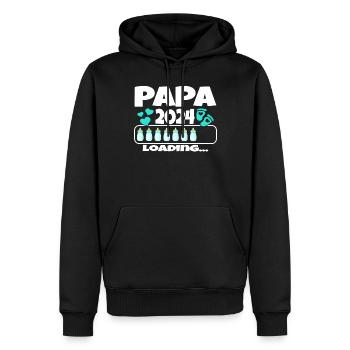 Father-to-be - Dad 2024 loading - Men’s Premium Organic Hoodie - black - Front - Nico (187cm)