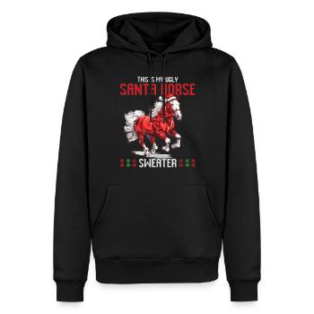 This is my Santa Horse Christmas Sweater - Männer Premium Bio Hoodie - Schwarz - Vorne - Nico (187cm)