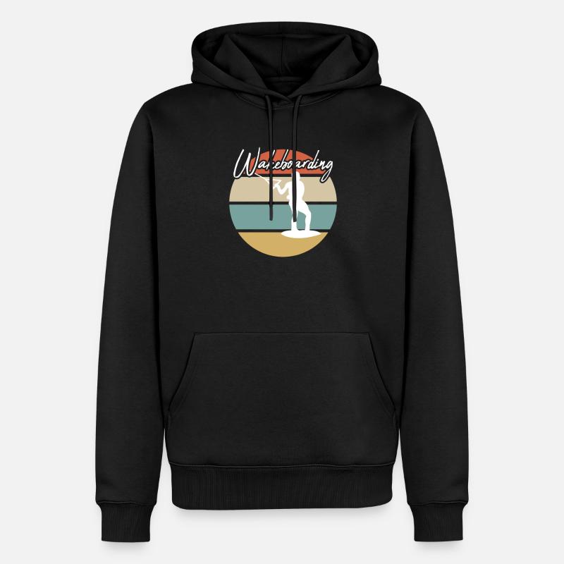 Wakeboard Rétro - Sweat à capuche Premium bio Homme - noir