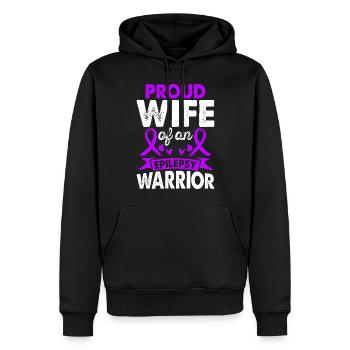 Wife of Epilepsy Warrior Awareness Month - Men’s Premium Organic Hoodie - black - Front - Nico (187cm)