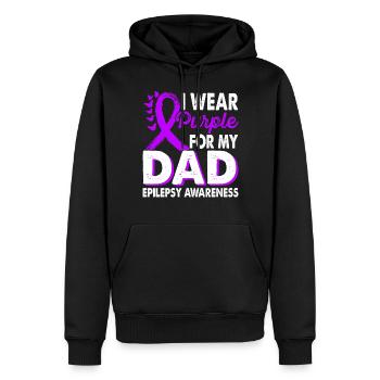 Portez du violet pour le - Sweat à capuche Premium bio Homme - noir - Devant - Nico (187cm)