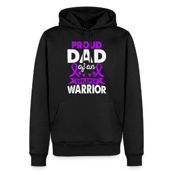 Vater Der Epilepsie Krieger Monat Des Bewusstseins - Männer Premium Bio Hoodie - Schwarz - Vorne - Nico (187cm)