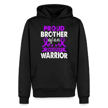 Bruder Der Epilepsie Krieger Bewusstseinsmonat - Männer Premium Bio Hoodie - Schwarz - Vorne - Nico (187cm)