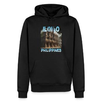 Iloilo, Philippines - Sweat à capuche Premium bio Homme - noir - Devant - Nico (187cm)