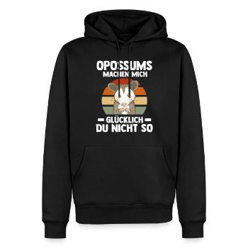 Opossum - Männer Premium Bio Hoodie - Schwarz - Vorne - Nico (187cm)