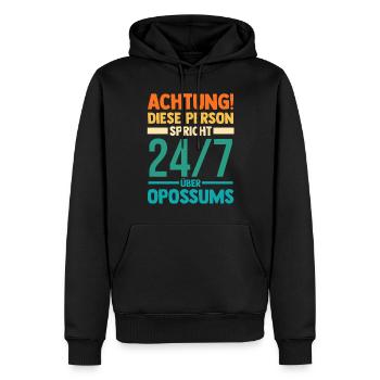 Opossum - Männer Premium Bio Hoodie - Schwarz - Vorne - Nico (187cm)