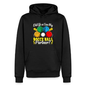 Jeu de pétanque amusant - Sweat à capuche Premium bio Homme - noir - Devant - Nico (187cm)