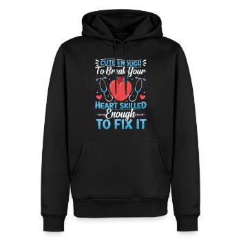 Nursing Assistant Design - Men’s Premium Organic Hoodie - black - Front - Nico (187cm)