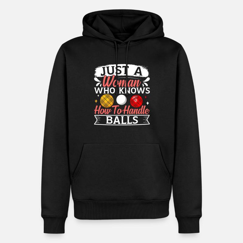 Funny Bocce Game - Männer Premium Bio Hoodie - Schwarz