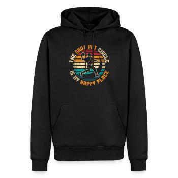 Lancer du poids Lancer du poids - Sweat à capuche Premium bio Homme - noir - Devant - Nico (187cm)