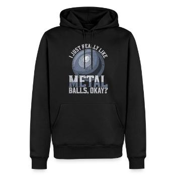 Lancer de poids, j’aime vraiment les boules de métal, d’accord ? - Sweat à capuche Premium bio Homme - noir - Devant - Nico (187cm)