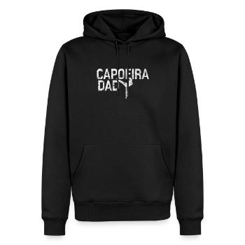 Papa Capoeira - Sweat à capuche Premium bio Homme - noir - Devant - Nico (187cm)