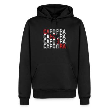 Capoeira - Sweat à capuche Premium bio Homme - noir - Devant - Nico (187cm)