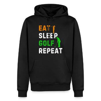 Golfing Golf Player Golfer - Eat Sleep Golf Repeat - Sweat à capuche Premium bio Homme - noir - Devant - Nico (187cm)