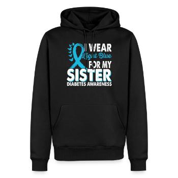 Portez du bleu clair pour prendre conscience de - Sweat à capuche Premium bio Homme - noir - Devant - Nico (187cm)