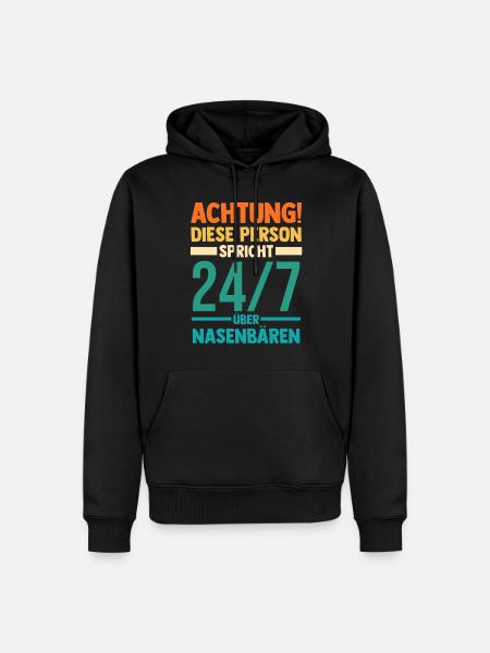 Nasenbär - Männer Premium Bio Hoodie - Schwarz
