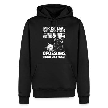 Opossum - Männer Premium Bio Hoodie - Schwarz - Vorne - Nico (187cm)